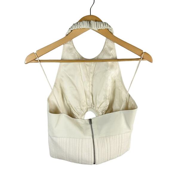 3.1 Phillip Lim Eggshell Vegan Leather Halter Top Size 6 - Picture 2 of 12